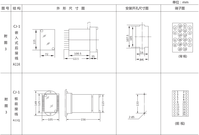 SS-54時間繼電器外形及開孔尺寸圖片一
